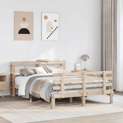 Slika vidaXL Bed Frame with Headboard without Mattress 140x200 cm