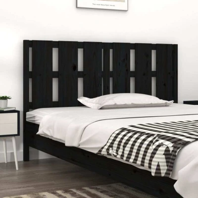 Slika VidaXL Naslon Kreveta Crni 155,5x4x100 cm Masivno Borovo Drvo