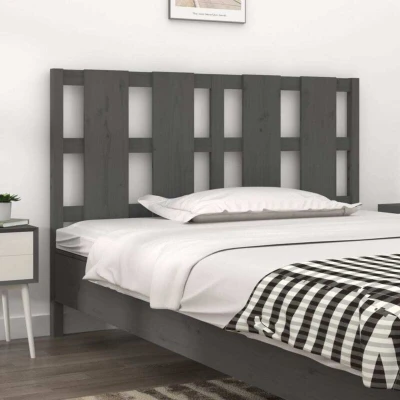 Slika vidaXL Bed Headboard Grey 125.5x4x100 cm Solid Wood Pine