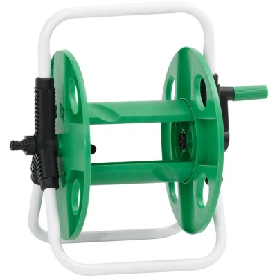 Slika vidaXL Free Standing Green Hose Reel for 45 m 1/2" Steel