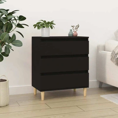 Slika vidaXL Sideboard Black 60x35x70 cm Engineered Wood