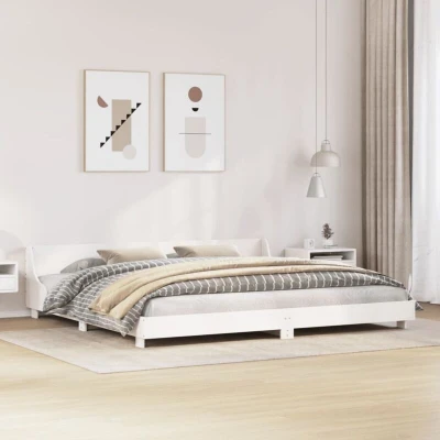 Slika vidaXL Bed Frame without Mattress White 180x200 cm Super King Solid Wood Pine