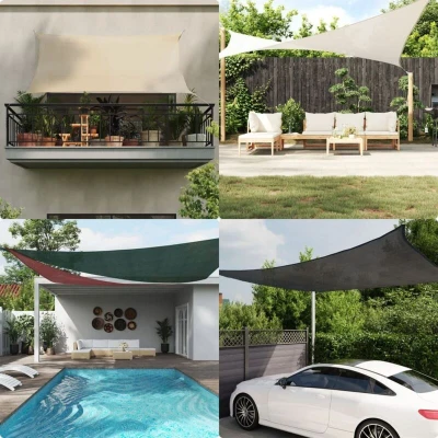 Slika vidaXL Sunshade Sail 160 g/m² Dark Green 4x4x5.8 m HDPE