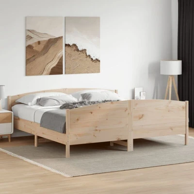 Slika vidaXL Bed Frame without Mattress 180x200 cm Super King Solid Wood Pine