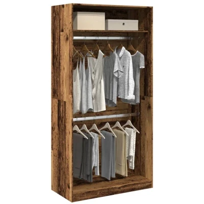 Slika vidaXL Wardrobe Old Wood 100x50x200 cm Engineered