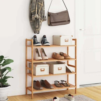 Slika vidaXL Shoe Racks 2 pcs 69x27x41 cm Solid Wood Walnut